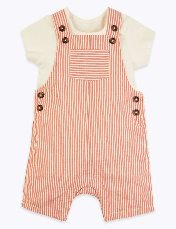 2 Piece Cotton Striped Outfit (0-3 Yrs)