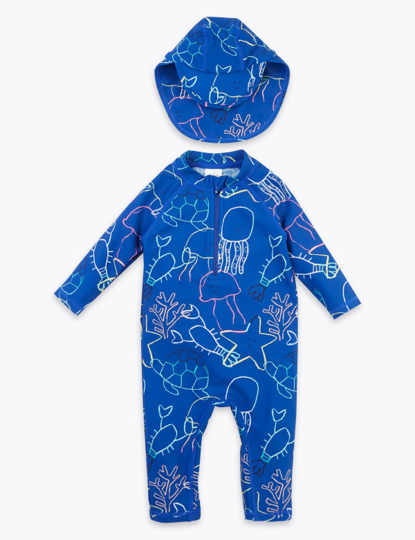 2 Piece Sea Print Swimsuit (0-3 Yrs)