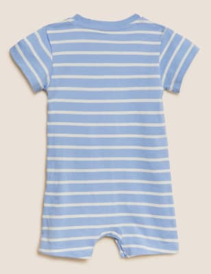 

Boys M&S Collection Pure Cotton Striped Romper (0-3 Yrs) - Blue Mix, Blue Mix