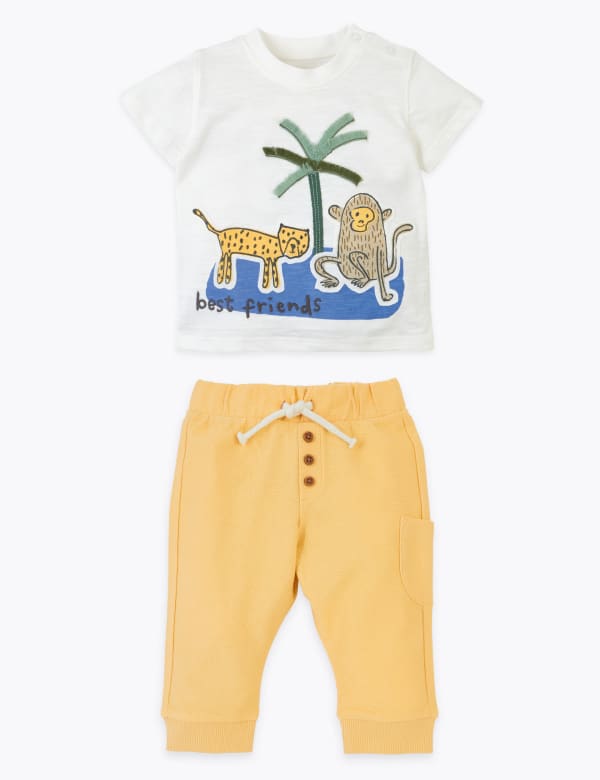2 Piece Pure Cotton Animal Outfit (0 - 3 Yrs)
