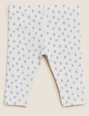 

M&S Collection Leggings mit hohem Baumwollanteil und Strichmuster (0-3 J.) - Multi, Multi