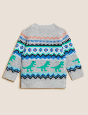 

Girls M&S Collection Knitted Dinosaur Jumper (0-3 Yrs) - Grey Mix, Grey Mix