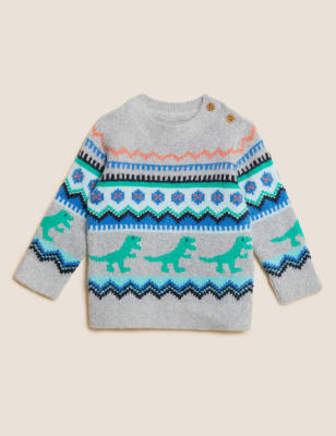 Knitted Dinosaur Jumper (0-3 Yrs) - KR