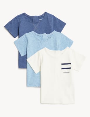 3pk Pure Cotton T-Shirts (0-3 Yrs) - BG