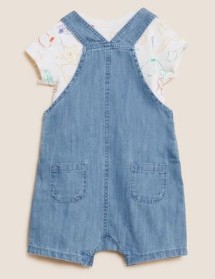 Boys M&S Collection 2pc Pure Cotton Winnie The Pooh™ Outfit (0-3 Yrs) - Denim