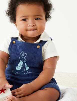 

Boys M&S Collection 2pc Pure Cotton Peter Rabbit™ Outfit (0-3 Yrs) - Blue Mix, Blue Mix