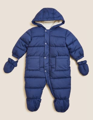 

Boys M&S Collection 2pc Snowsuit With Mitts (0-3 Yrs) - Indigo, Indigo