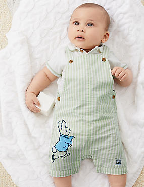 3-delige katoenrijke Peter Rabbit™-outfit (0-3 jaar)