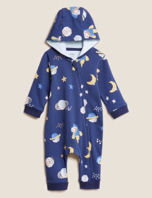 

M&S Collection Mono polar de algodón con estampado del espacio (0-3 años) - Indigo Mix, Indigo Mix