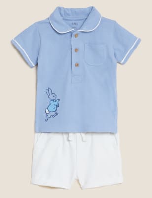 

Boys M&S Collection 2pc Cotton Rich Peter Rabbit™ Shorts Outfit (0 - 3 Yrs) - Blue Mix, Blue Mix