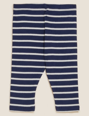 

Gestreifte Leggings mit hohem Baumwollanteil (0-3 Jahre) - Navy Mix, Navy Mix