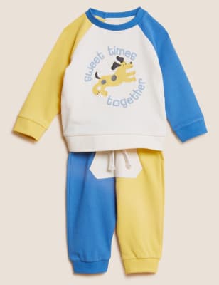 

Boys M&S Collection 2pc Cotton Rich Slogan Outfit (0-3 Yrs) - Multi, Multi
