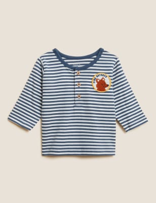 

M&S Collection 3er-Pack Oberteile aus reiner Baumwolle mit Tiermuster (0-3 J.) - Multi, Multi