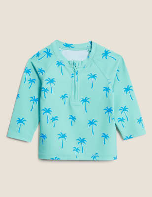 

M&S Collection 2-teiliges Set mit langen Ärmeln und durchgehendem Palmenmuster (0-3 J.) - Blue Mix, Blue Mix