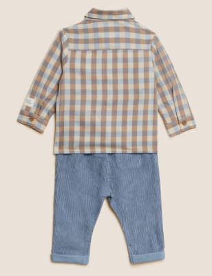 

M&S Collection 2-teiliges Peter Rabbit™-Outfit aus reiner Baumwolle (0-3 J.) - Blue Mix, Blue Mix