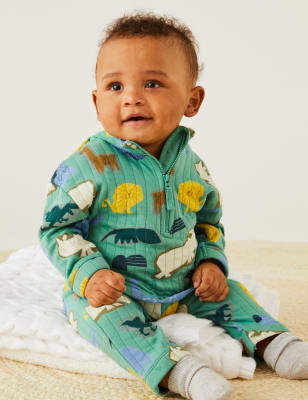 

Boys M&S Collection 2pc Cotton Rich Animal Outfit (0-3 Yrs) - Green Mix, Green Mix