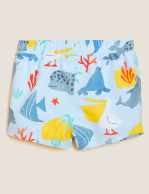 Boys Sea Life Swim Shorts (0-3 Yrs) - Blue Mix