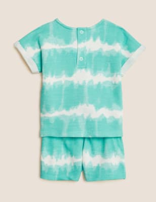 

M&S Collection Conjunto de 2 piezas 100% algodón de espacio teñido de Snoopy™ (0-3 años) - Aqua Mix, Aqua Mix