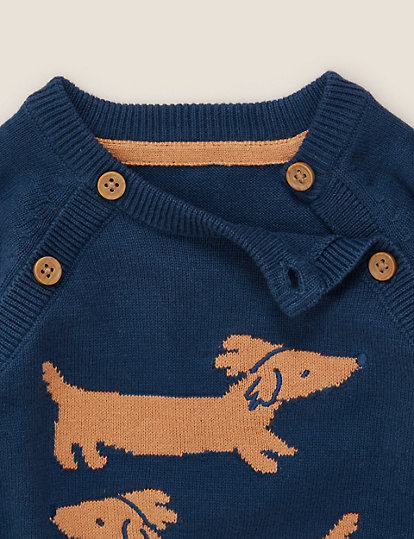 Pure Cotton Knitted Dog Jumper (0-3 Yrs)