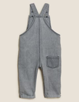 

Boys M&S Collection Denim Slogan Dungarees (0-3 Yrs) - Grey Mix, Grey Mix