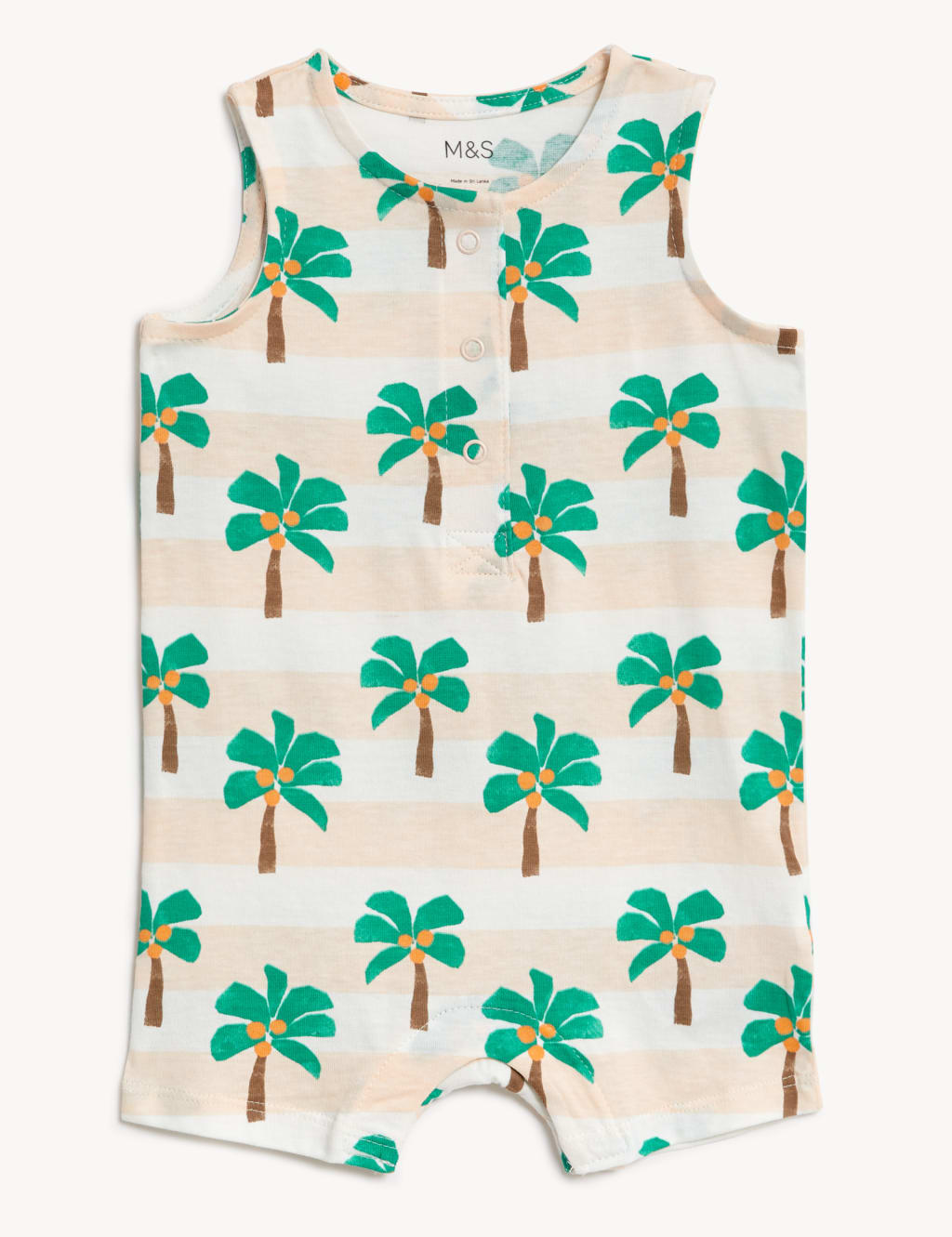 Pure Cotton Palm Print Bibshort (0-3 Yrs) image 1
