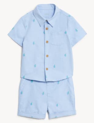

Boys M&S Collection 2pc Pure Cotton Boat Outfit (0-3 Yrs) - Green Mix, Green Mix