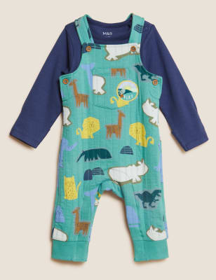 

Boys M&S Collection 2pc Cotton Rich Animal Outfit (0-3 Yrs) - Green Mix, Green Mix