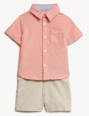 

Boys M&S Collection 2pc Cotton Rich Outfit (0-3 Yrs) - Orange Mix, Orange Mix