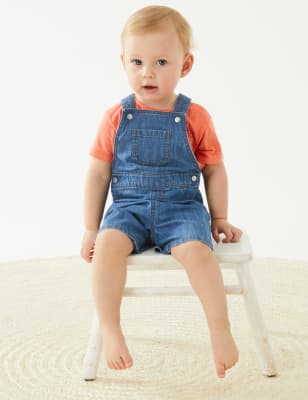 

Boys M&S Collection Denim Bibshort (0-3 Yrs), Denim