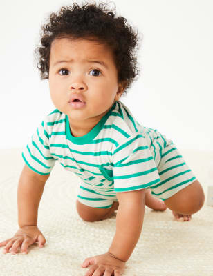 

Boys M&S Collection Pure Cotton Striped Romper (0-3 Yrs) - Spearmint, Spearmint