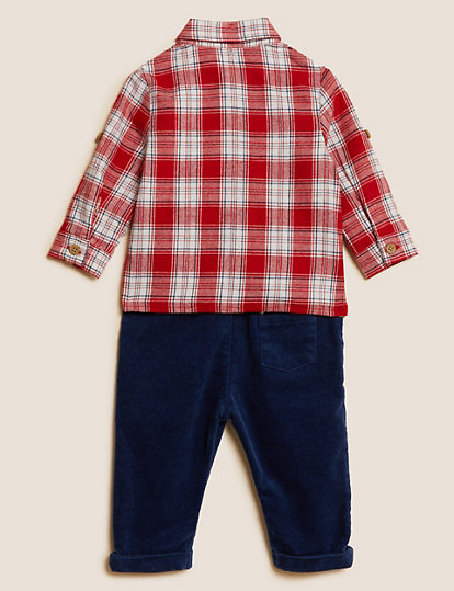 2pc Pure Cotton Check Outfit