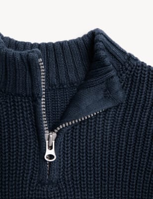 

Boys M&S Collection Pure Cotton Striped Jumper (0-3 Yrs) - Navy, Navy