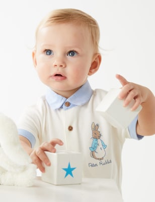 

Boys M&S Collection Pure Cotton Peter Rabbit™ Romper (0-3 Yrs) - White Mix, White Mix