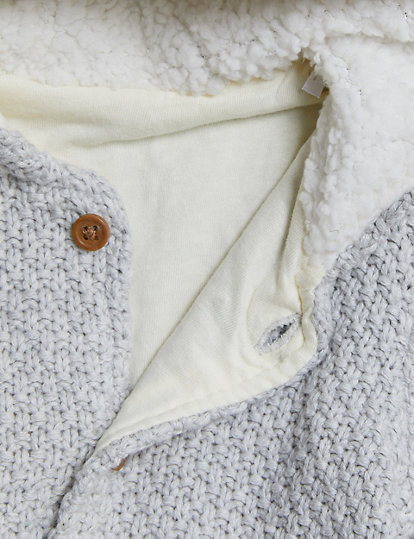Pure Cotton Hooded Polar Bear Cardigan (0-3 Yrs)