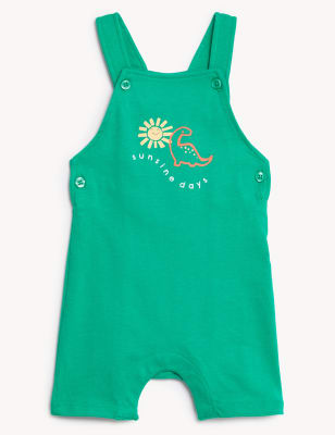 

Boys M&S Collection Pure Cotton Dinosaur Dungarees (0-3 Yrs) - Spearmint, Spearmint