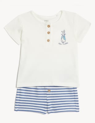 

M&S Collection Conjunto de 2 piezas 100% algodón de Perico, el conejo (0-3 años) - Cream Mix, Cream Mix