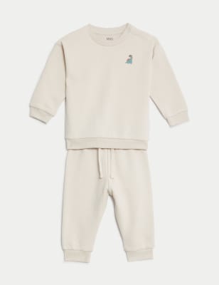 

Boys M&S Collection 2pc Cotton Rich Sweater and Jogger Outfit (0-3 Yrs) - Calico, Calico