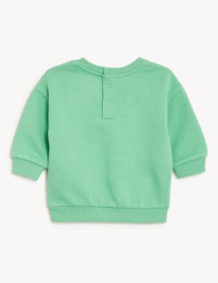 

M&S Collection Sweatshirt mit hohem Baumwollanteil und Dinosauriermuster (0-3 J.) - Green Mix, Green Mix