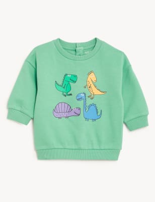 

Boys M&S Collection Cotton Rich Dinosaur Sweatshirt (0-3 Yrs) - Green Mix, Green Mix