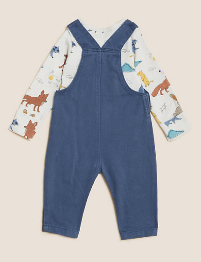 2pc Pure Cotton Dungaree Outfit