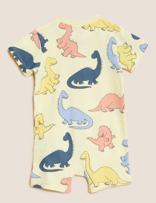 

Boys M&S Collection Pure Cotton Dinosaur Romper (0-3 Yrs) - Green Mix, Green Mix
