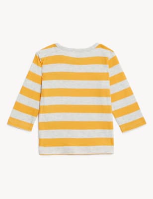 

M&S Collection Top de rayas y dinosaurio 100% algodón (0-3 años) - Orange Mix, Orange Mix