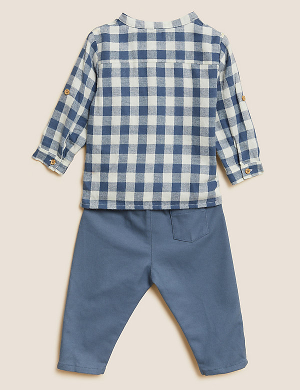 2pc Cotton Rich Checked Outfit (0-3 Yrs)