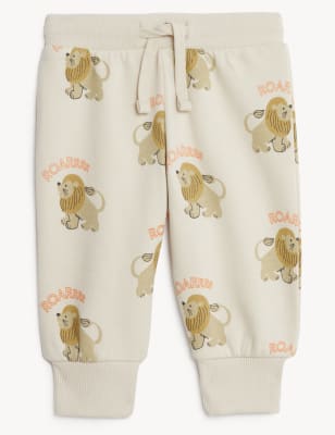 

Boys M&S Collection Cotton Rich Lion Print Joggers (0-3 Yrs) - Beige Mix, Beige Mix