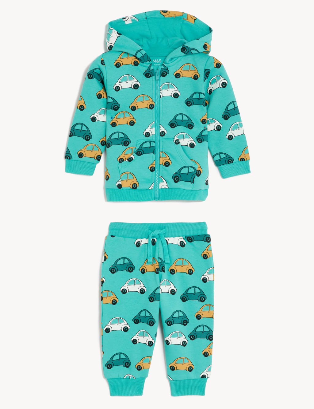 Cotton Rich Car Print Outfit (0-3 Yrs) image 1