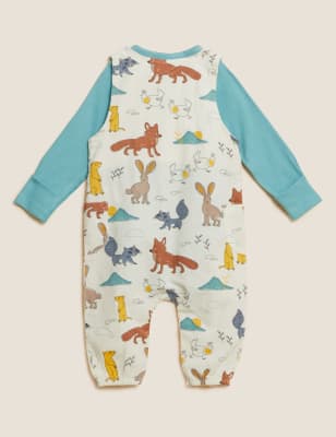 

Boys M&S Collection 2pc Pure Cotton Animal Dungarees Outfit (0-3 Yrs) - Multi, Multi