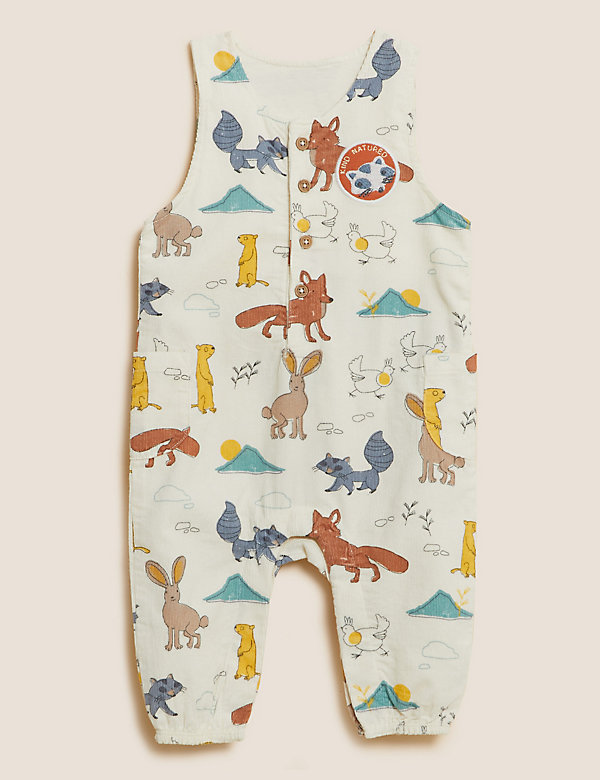2pc Pure Cotton Animal Dungarees Outfit (0-3 Yrs) - FR