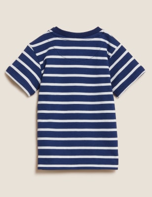 

Boys Pure Cotton Striped T-Shirt (0-3 Yrs) - Navy Mix, Navy Mix