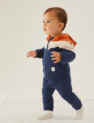 

Boys M&S Collection 2pc Cotton Rich Hooded Outfit (0-3 Yrs) - Navy Mix, Navy Mix