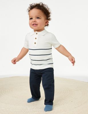 M&S Boy's 2pc Striped Outfit (0-3 Yrs) - 0-3 M - Navy Mix, Navy Mix